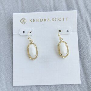 Kendra Scott Lee Gold Ivory Pearl Drop Earrings